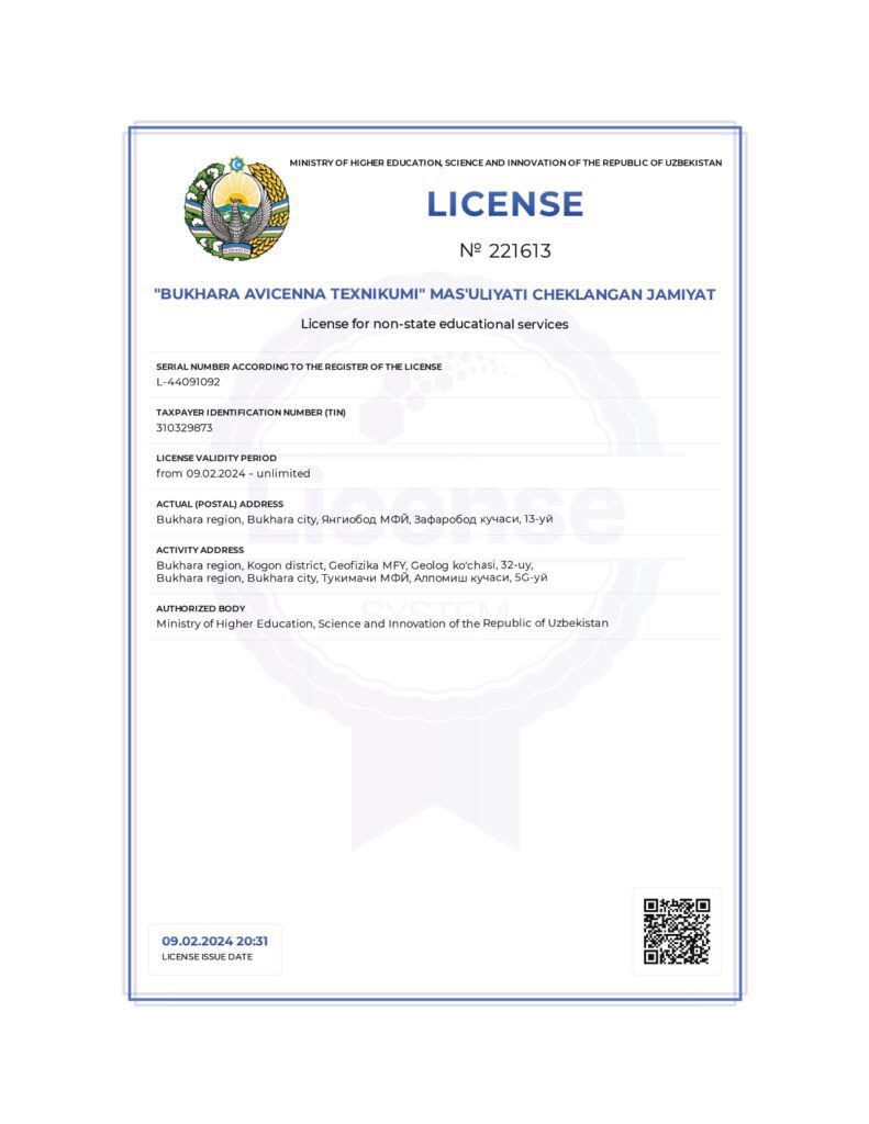 Bukhara Avicenna Texnikumi - License_page-0001